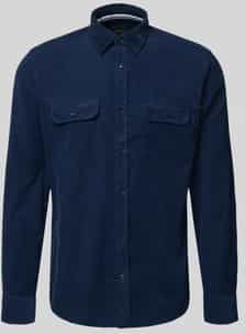 OLYMP - Casual - Overhemd - Marineblauw - Regular Fit