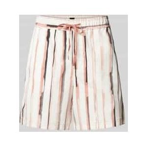 Korte regular fit broek met streepmotief, model 'Sandrew'