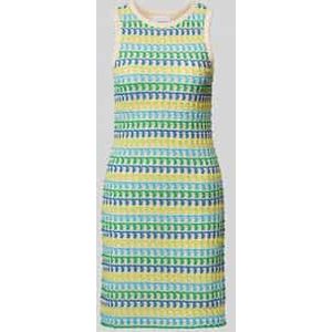 Rich & Royal - Gebreide Jurk - Blauw - Gestreept - Mouwloos