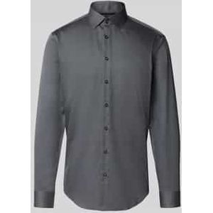 Slim fit zakelijk overhemd met structuurmotief