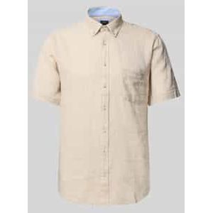 Regular fit vrijetijdsoverhemd van een mix van linnen en katoen