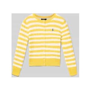 Cardigan met kabelpatroon en labelstitching