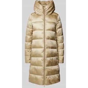 Gewatteerde lange jas met capuchon, model 'LYSA'