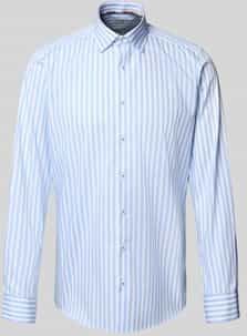 OLYMP - Level 5 - Overhemd - Blauw - Lange Mouwen - Body Fit - New York Kentkraag