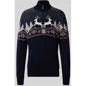 Wollen pullover met schipperskraag