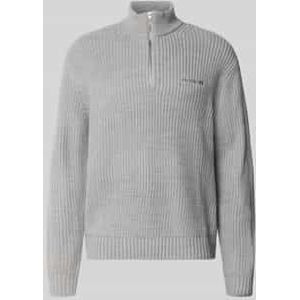 Gebreide pulllover met opstaande kraag en ritssluiting