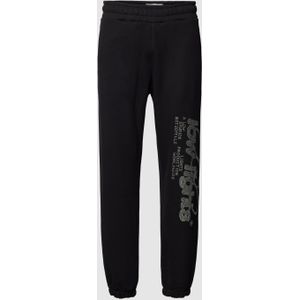 Sweatpants met label met strass-steentjes