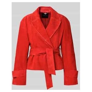 Leren jack met strikceintuur