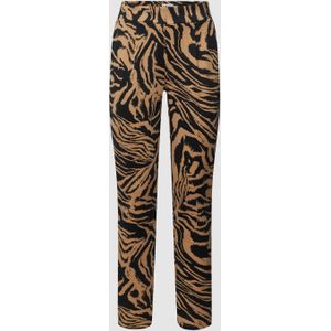 Stoffen broek met all-over motief, model 'KATE'