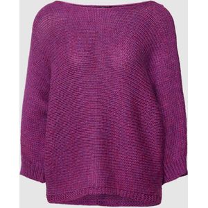 Gebreide pullover met boothals en 3/4-mouwen