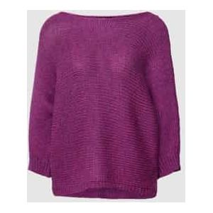 Gebreide pullover met boothals en 3/4-mouwen