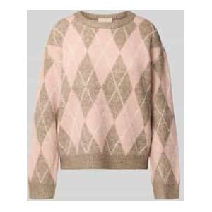Gebreide pullover met ronde hals, model 'Grsargyle'