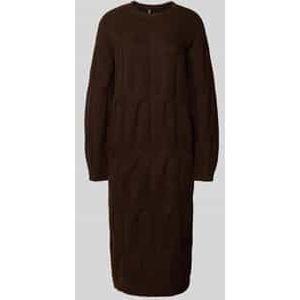 Pieces - Model 'JENNA' - Gebreide Jurk - Mêlee - Relaxed Fit - Midi