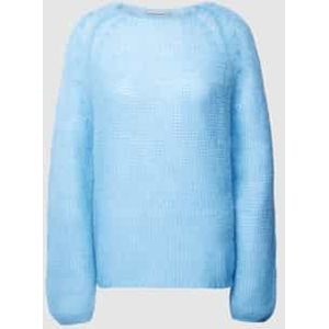 Gebreide pullover van mohairmix in effen design