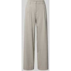 Wide leg stoffen broek met bandplooien, model 'Chaja'