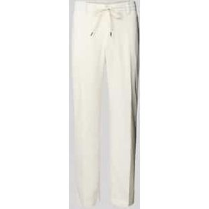 Regular tapered fit linnen broek met tunnelkoord, model 'Kane'