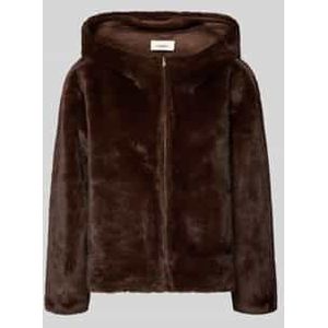 Jack van imitatiebont met capuchon, model 'PANDY'