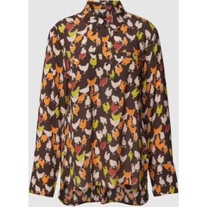 Overhemdblouse met all-over print