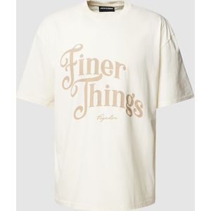 Oversized T-shirt van katoen met labeldetail, model 'Kirk'