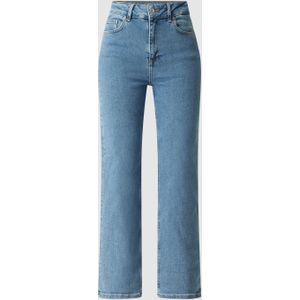 Straight fit high waist jeans met biologische katoenmix, model 'Emine'