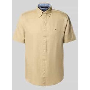 Regular fit vrijetijdsoverhemd van een mix van katoen en linnen