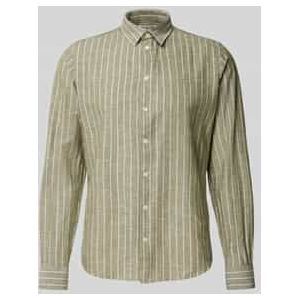 Regular fit vrijetijdsoverhemd van een mix van katoen en linnen, model 'ANDRÉ'