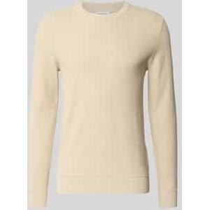 Gebreide pullover met structuurmotief en ronde hals