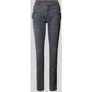 Slim fit jeans met ritssluitingen, model 'Florida-Z'