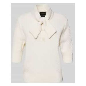 Gebreide pullover van een mix van scheerwol en kasjmier met strik