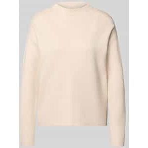 Oversized gebreide pullover met geribde opstaande kraag