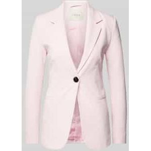 Blazer met paspelzakken in effen design