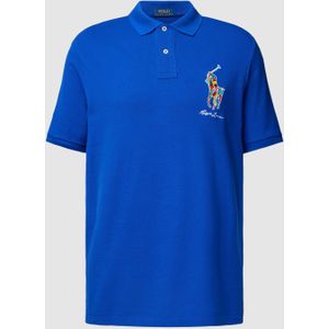 Classic fit poloshirt met labelstitching