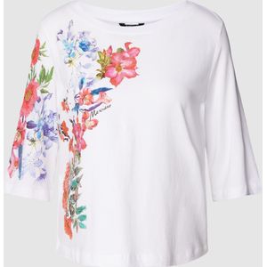 T-shirt met bloemenprint, model 'FLOWER EMBROIDERY'