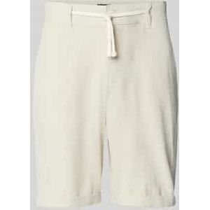 Regular fit korte linnen broek met tunnelkoord