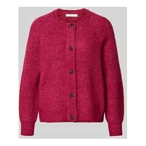 Regular fit gebreid jack van wolmix met alpaca, model 'LULU'