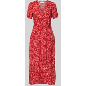 Apricot - Jurk - Geel Rood Wit - Viscose - 7/8 Lengte - Bloemenprint