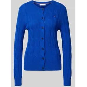 Regular fit gebreid jack van zuivere wol met kabelpatroon