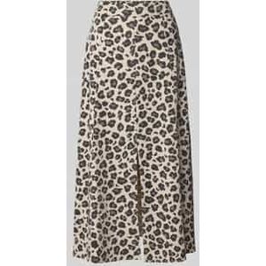 Midirok van een mix van viscose en linnen met loopsplit