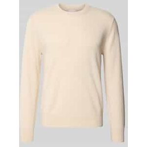 Calvin Klein - Klassieke Kasjmier Trui met Ronde Hals - Beige - Heren