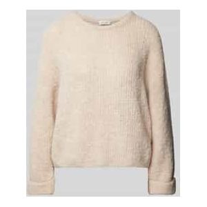 Gebreide pullover van linnenmix met ronde hals