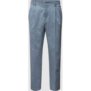 Broek met vaste bandplooien, model 'MAN WASHED WIDE LEG PANT'