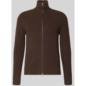 Regular fit gebreid jack van zuivere wol