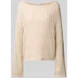 Oversized gebreide pullover met boothals