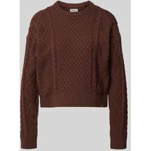 Gebreide pullover met structuurmotief en ronde hals