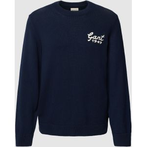 Gebreide pullover met labelprint, model 'LETTERMAN'