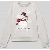 Regular fit sweatshirt van een mix van katoen en viscose, model 'YDA LIFE XMAS'