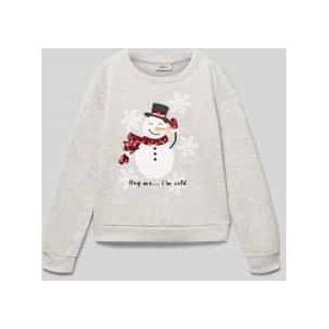 Regular fit sweatshirt van een mix van katoen en viscose, model 'YDA LIFE XMAS'