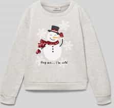 Regular fit sweatshirt van een mix van katoen en viscose, model 'YDA LIFE XMAS'