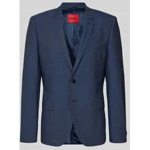 HUGO - 50495628 - Colbert Blazer - Zwart - Materiaalmix met Scheerwol