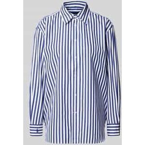 Relaxed fit overhemdblouse met logostitching, model 'Ligh'